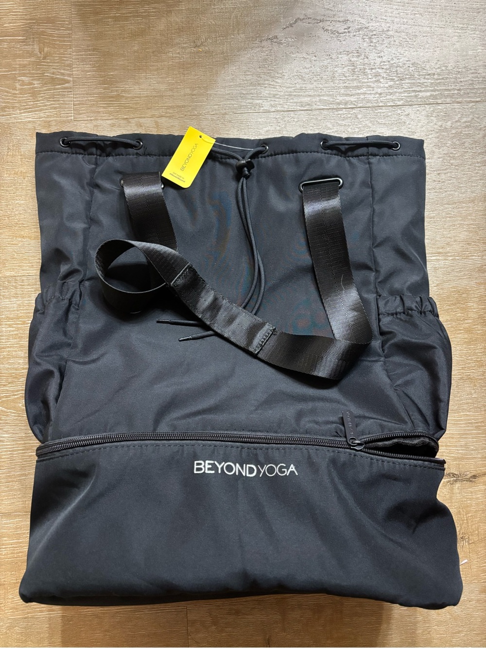 Beyond Yoga Black Drawstring Tote / Backpack NWT